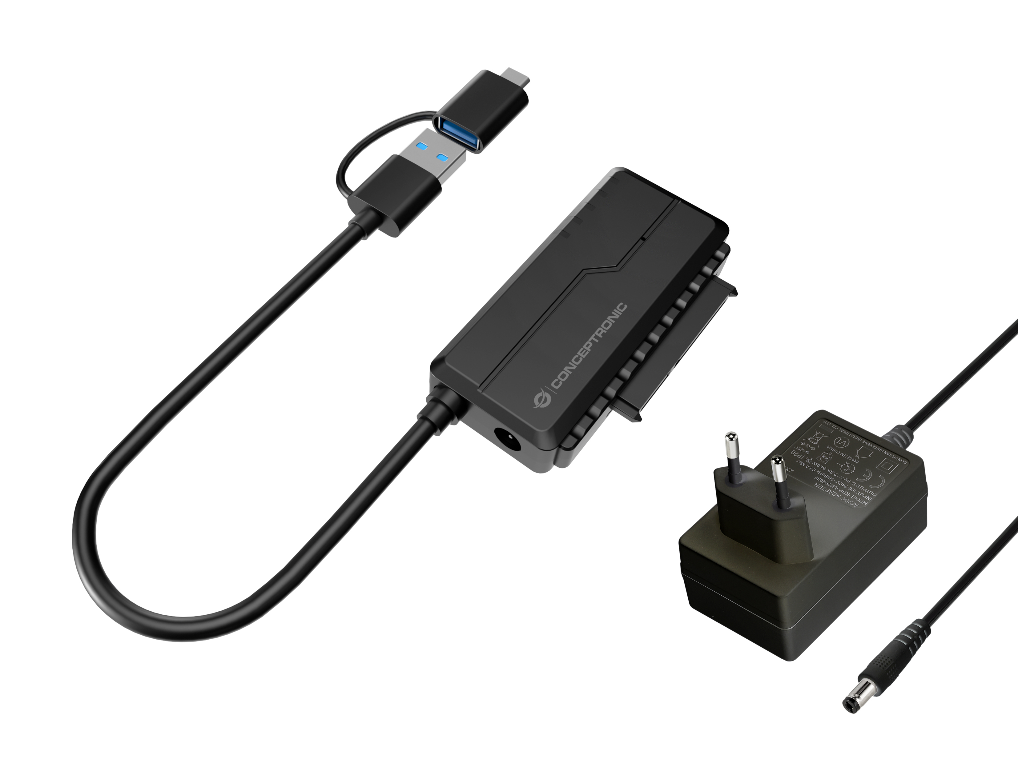 Conceptronic ABBY21B USB 3.0 SATA-Adapter mit Netzteil | abby21b | 2,5