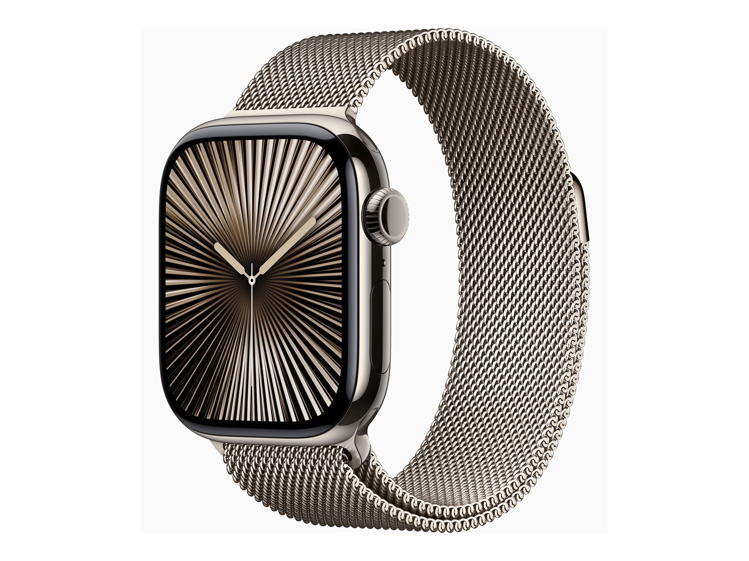 Apple Watch Series 10 (GPS + Cellular) 42mm Titan Natur mit Milanaise-Armband Natur | mwxf3qf/a |