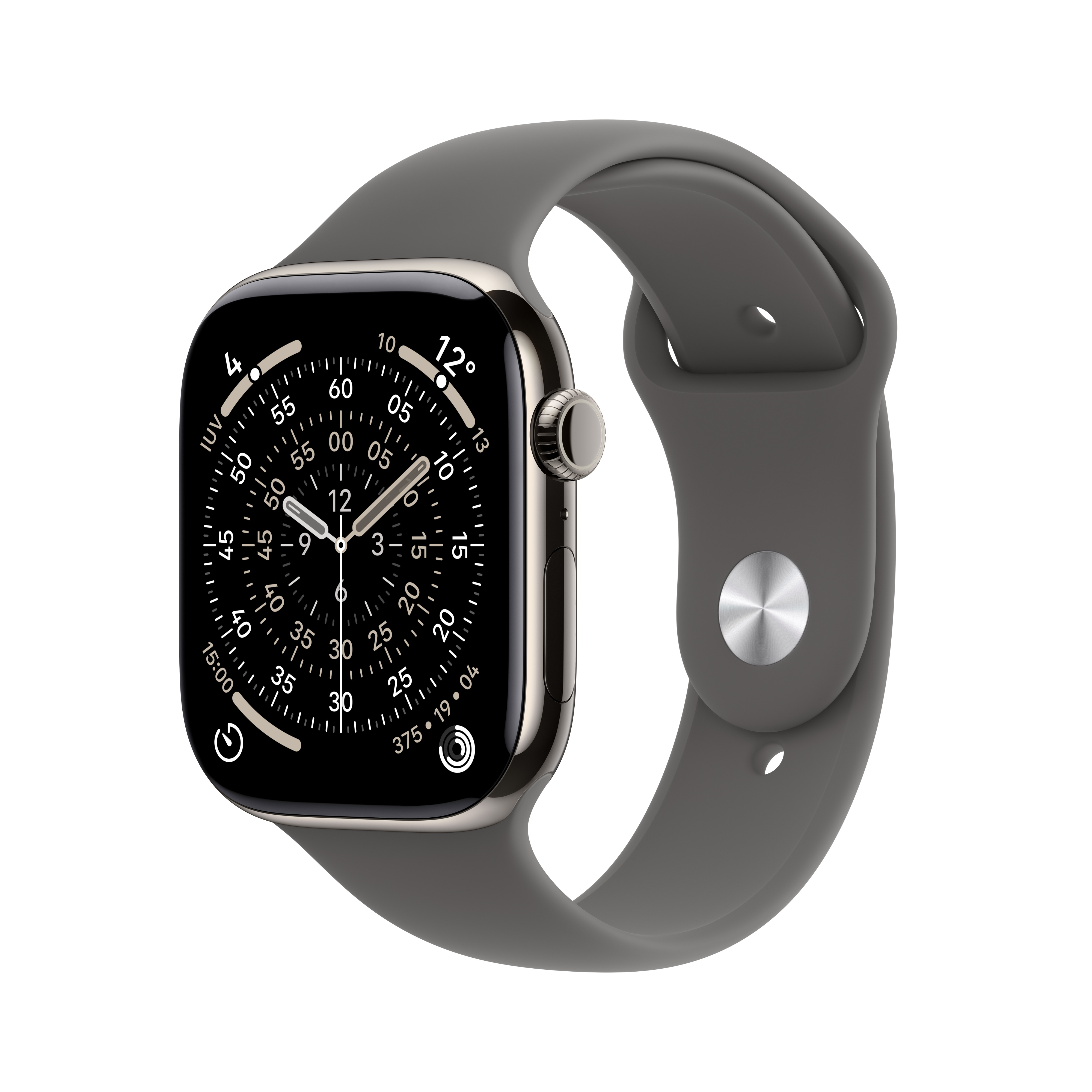 Apple Watch Series 11 (GPS + Cellular) 46mm Titan natur mit Sportarmband S/M steingrau | mfcw4zr/a |