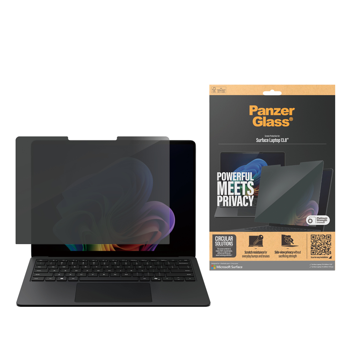 PanzerGlass ® Privacy Displayschutz Microsoft Surface Laptop 7th Edition 13.8'' | Ultra-Wide Fit | p6275 | Ge