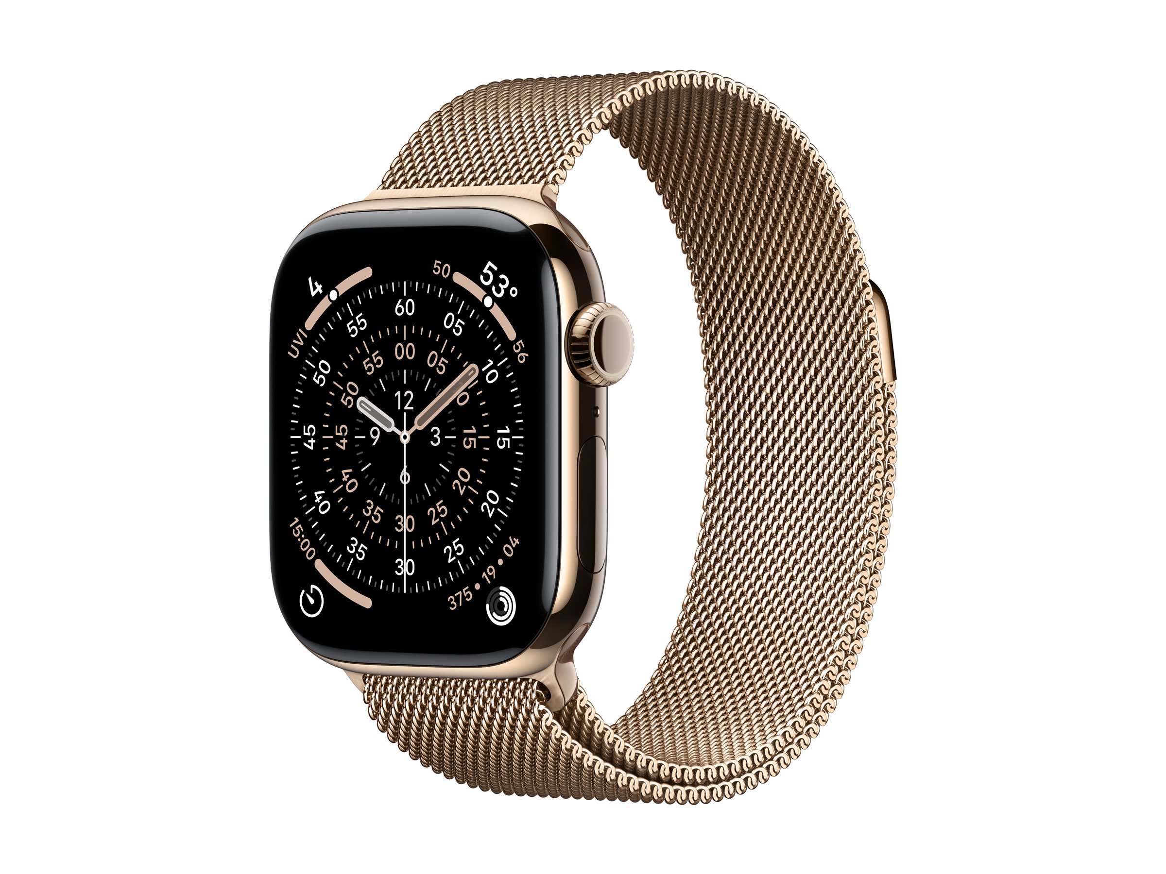 Apple Watch Series 11 (GPS + Cellular) 42mm Titan gold mit Milanaise-Armband gold | mf8y4zr/a |