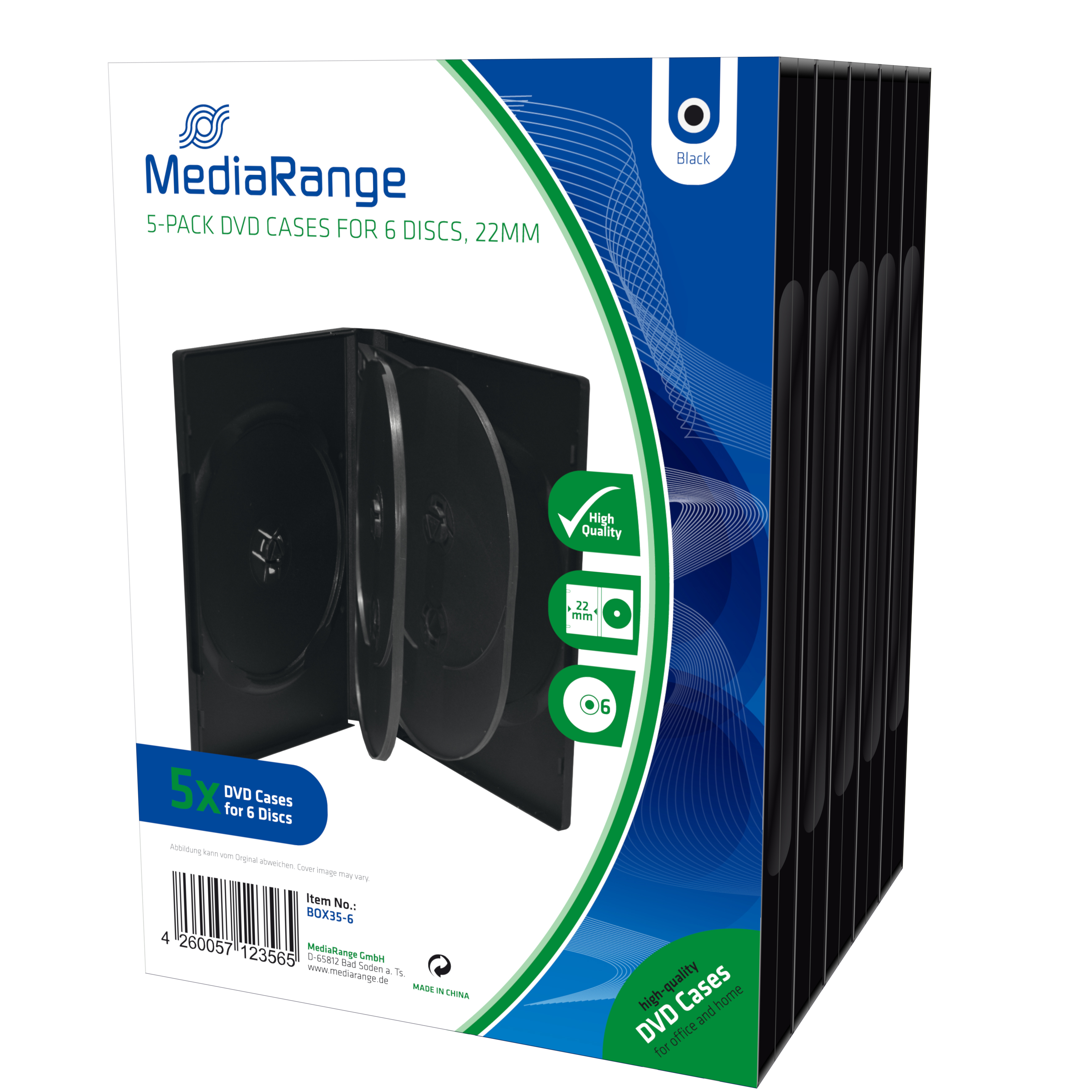 MediaRange DVD Leerbox 6er DVD Box 5 Stück