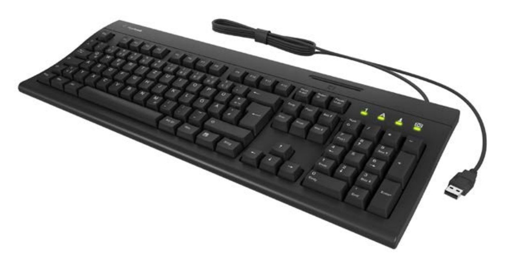 KeySonic KSK-8041U-CR Full-Size mechanischeTastatur mit Smart Cardreader, USB, schwarz, Volle Größe Image