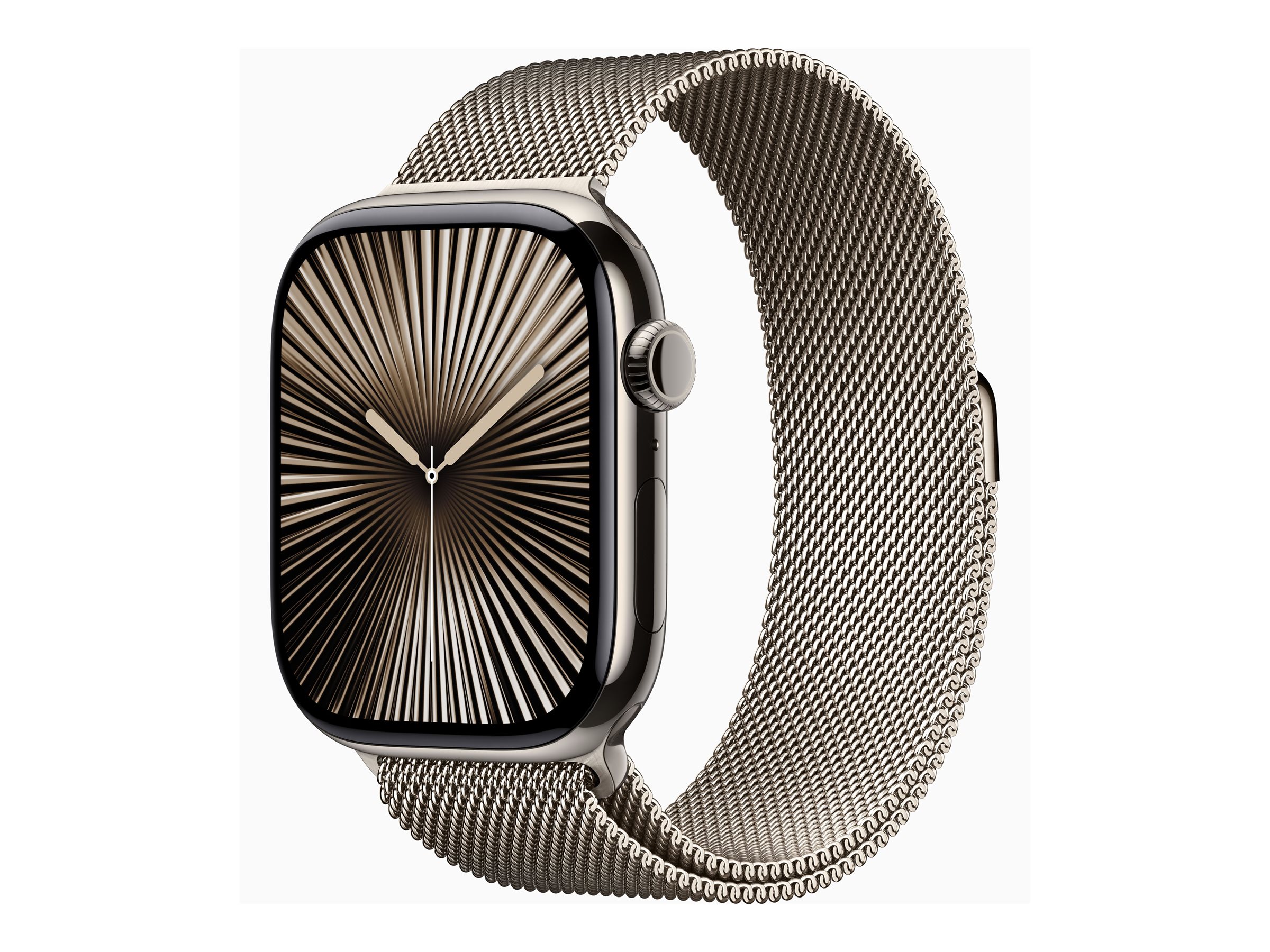 Apple Watch Series 10 (GPS + Cellular) 46mm Titan Natur mit Milanaise-Armband S/M Natur | mc7q4qf/a |