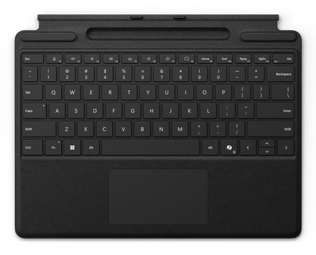 Microsoft Surface Pro Keyboard mit Stiftaufbewahrung | 8xa-00172 | schwarz - DE