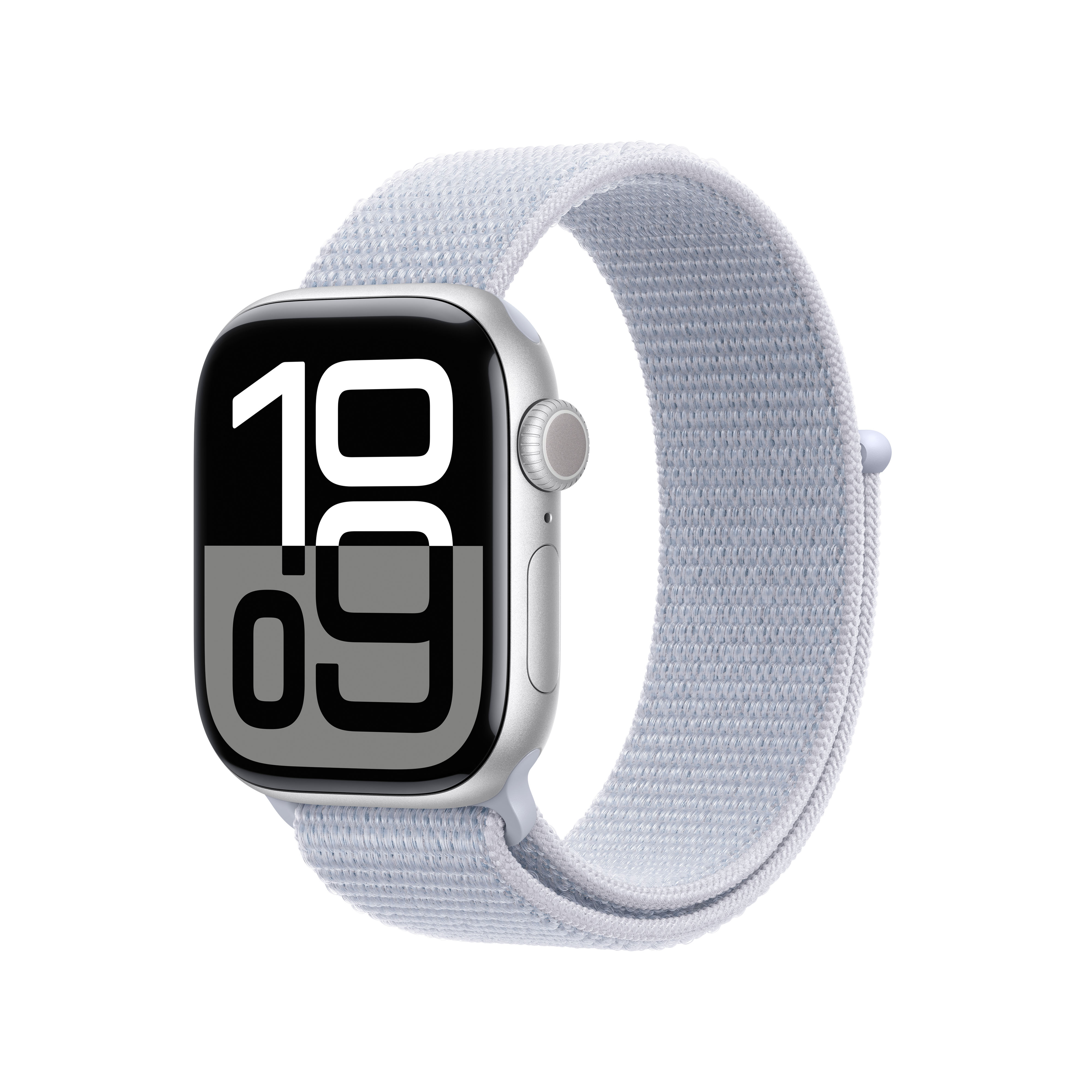 Apple Watch Series 10 (GPS + Cellular) 42mm Aluminium silber mit Sport Loop Blaue Wolke | mwx53qf/a |