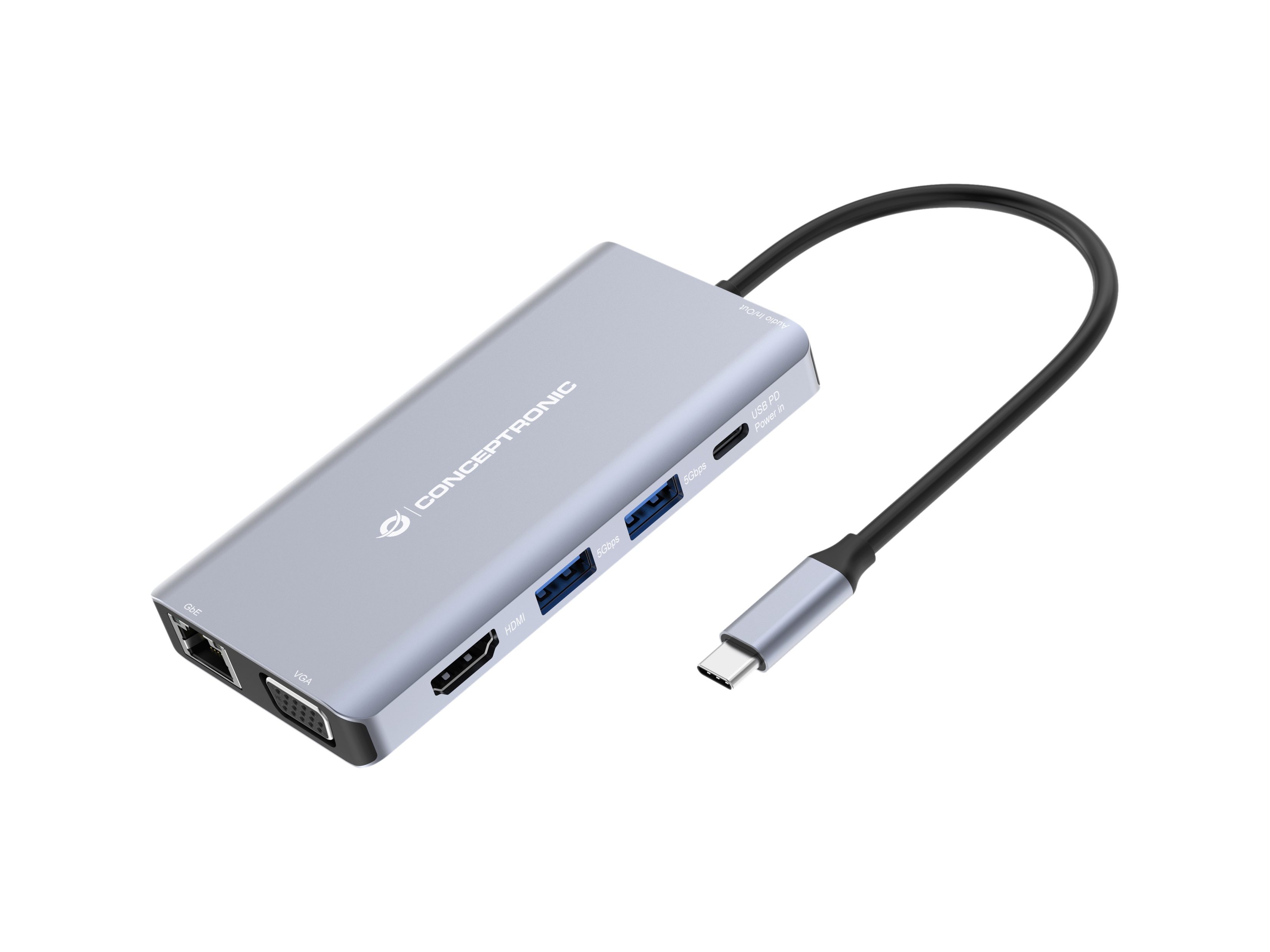 Conceptronic DONN20G 10-in-1 USB 3.2 Gen 1 Dockingstation | donn20g | HDMI - VGA
