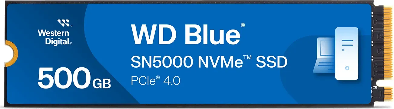 WD Blue SN5000 SSD 500GB M.2 PCIe Gen4 NVMe Internes Solid-State-Module