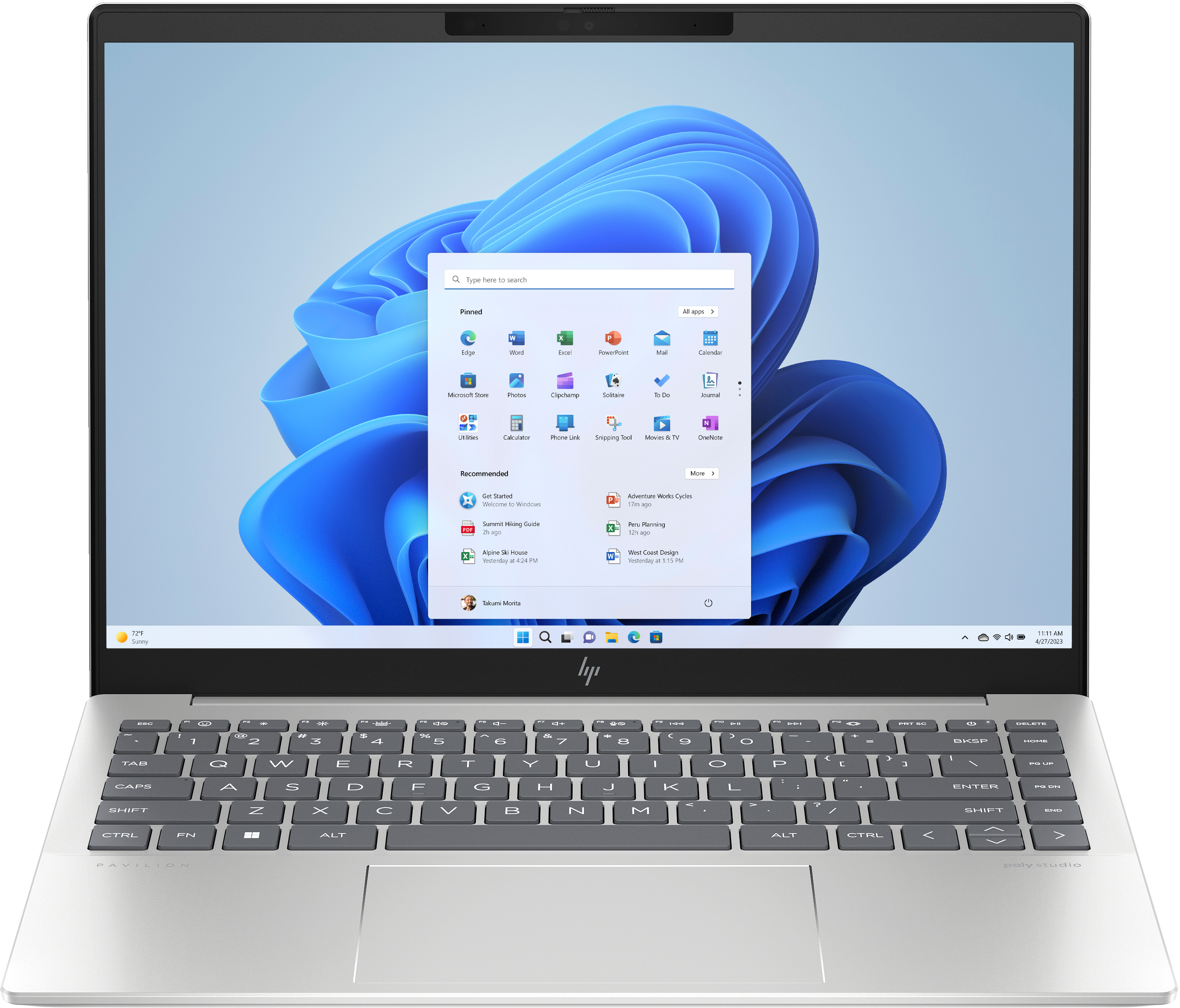 HP Pavilion Plus 14-ew1172ng Intel Core Ultra 7 155H Laptop 35,6 cm (14") 3K 32 GB LPDDR5x-SDRAM 512 GB SSD Wi-Fi 6E (802.11ax) Windows 11 Home AI PC Silber