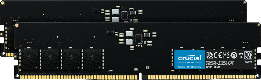 Crucial UDIMM 32GB Kit, DDR5-4800, CL40-39-39, 1RX8 Image