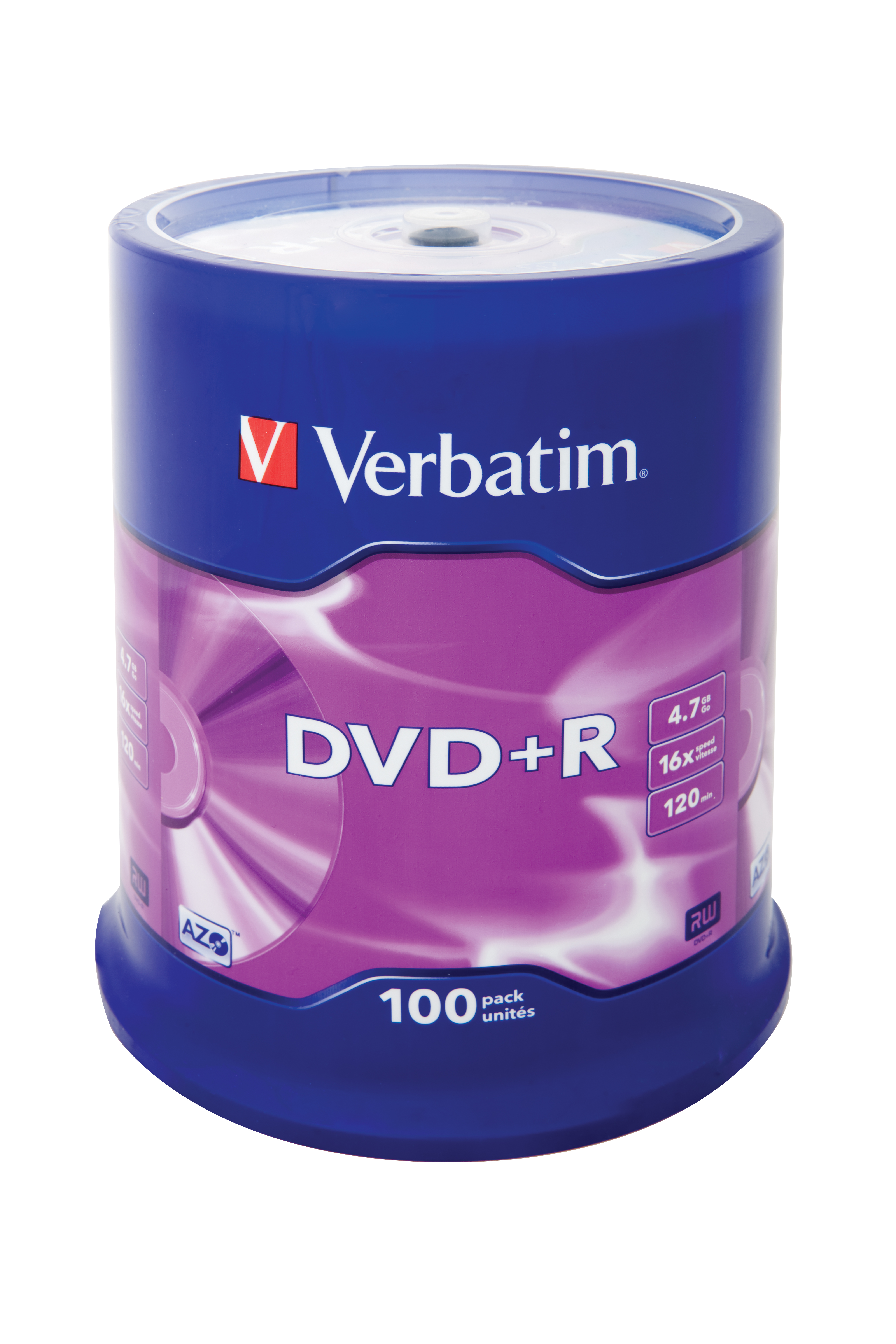 Verbatim 100 x DVD+R | 43551 | 4.7 GB 16x - mattsilber