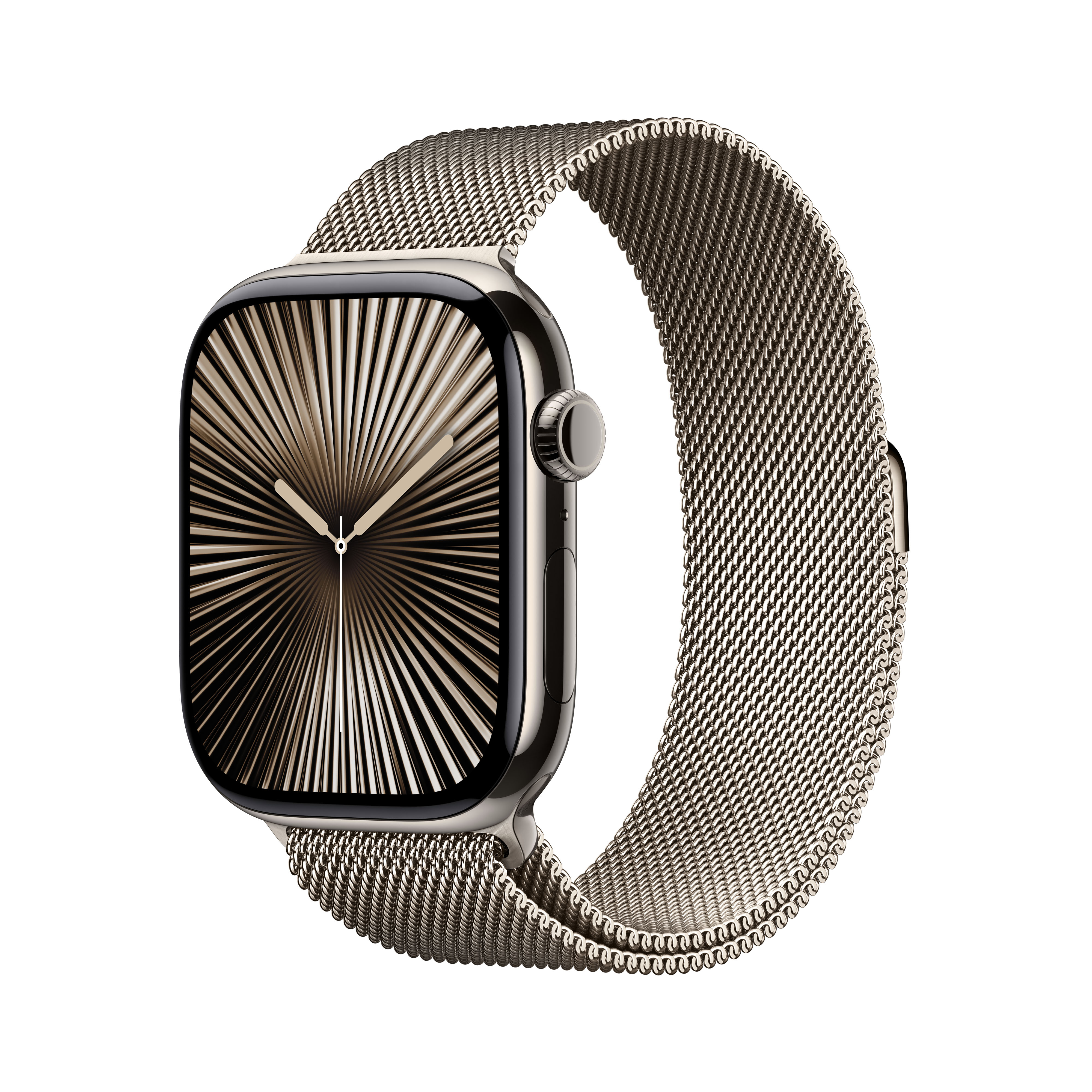 Apple Watch Series 10 (GPS + Cellular) 46mm Titan Natur mit Milanaise-Armband S/M Natur | mc7q4qf/a |