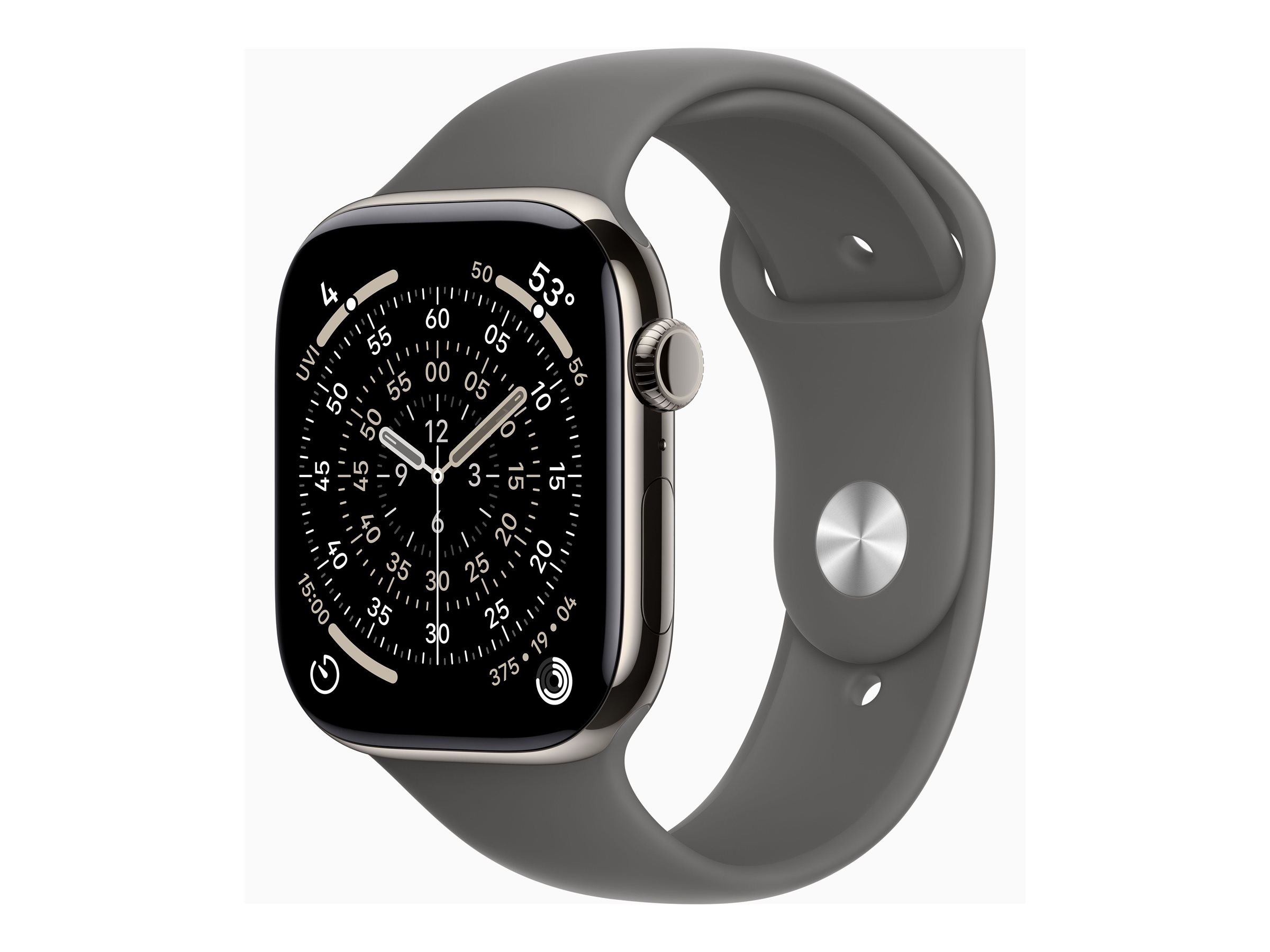 Apple Watch Series 11 (GPS + Cellular) 46mm Titan natur mit Sportarmband M/L steingrau | mfcx4zr/a |