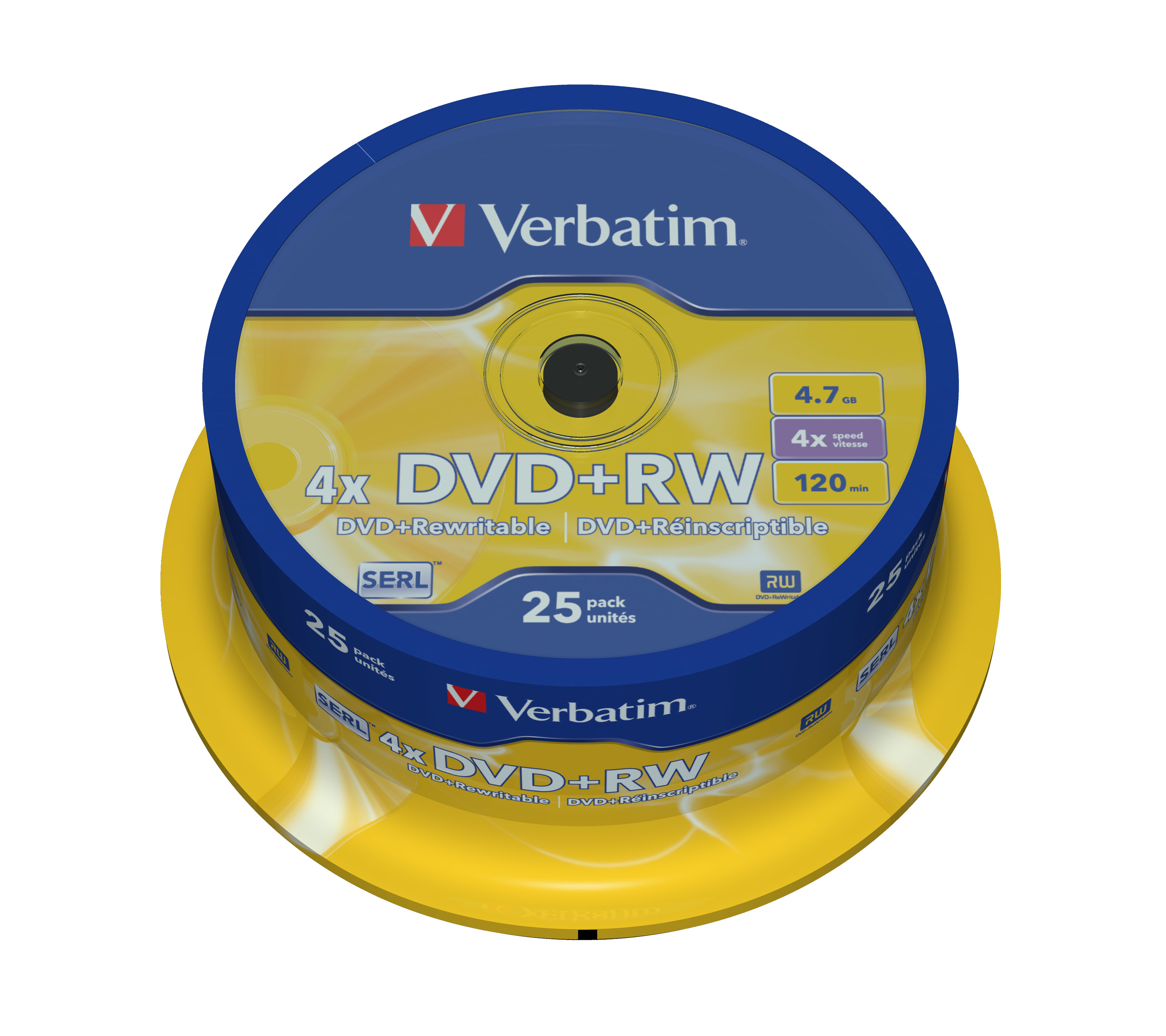 Verbatim 25 x DVD+RW | 43489 | 4.7 GB 4x - mattsilber