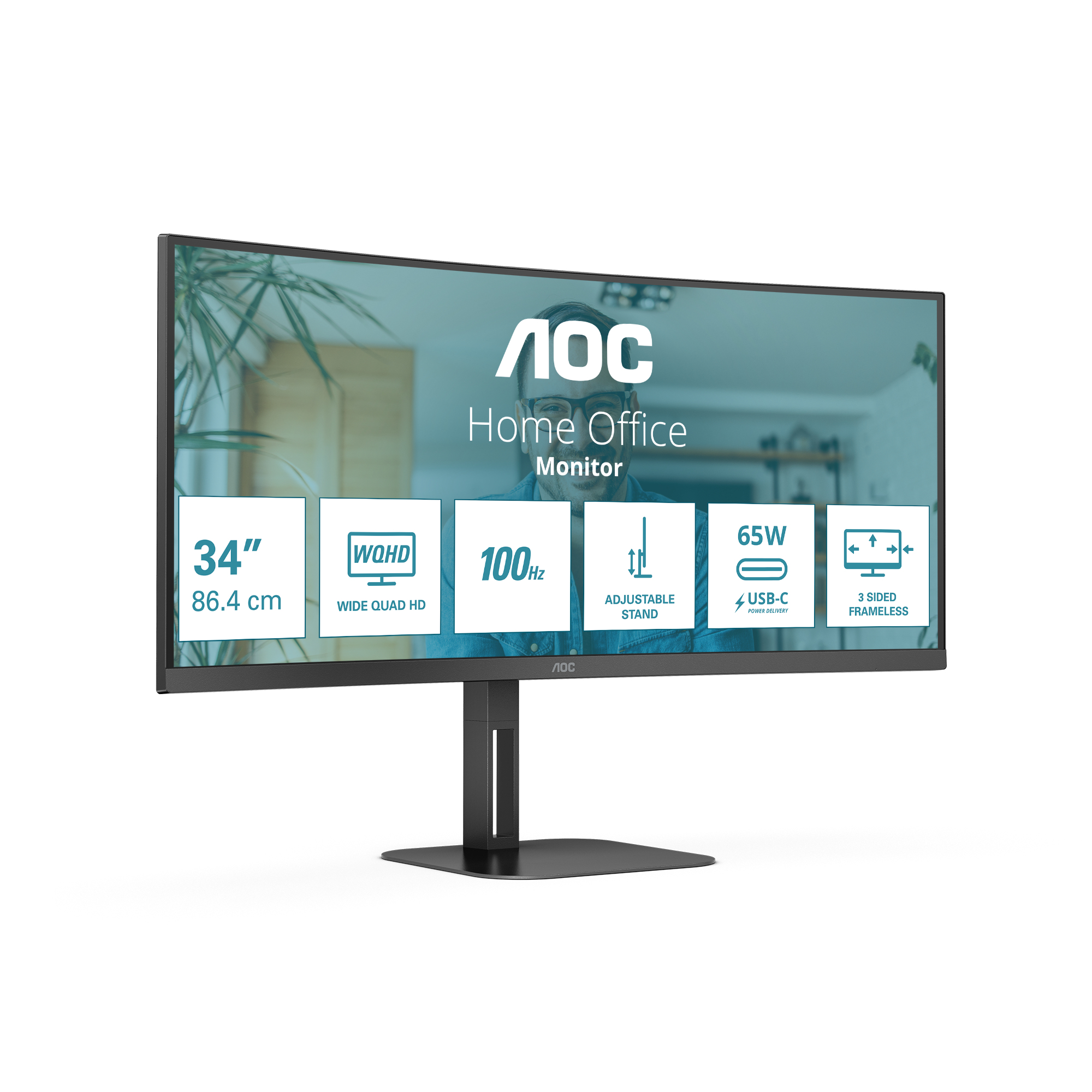 AOC Value-line CU34V5C/BK Curved-Monitor 86.4cm (34