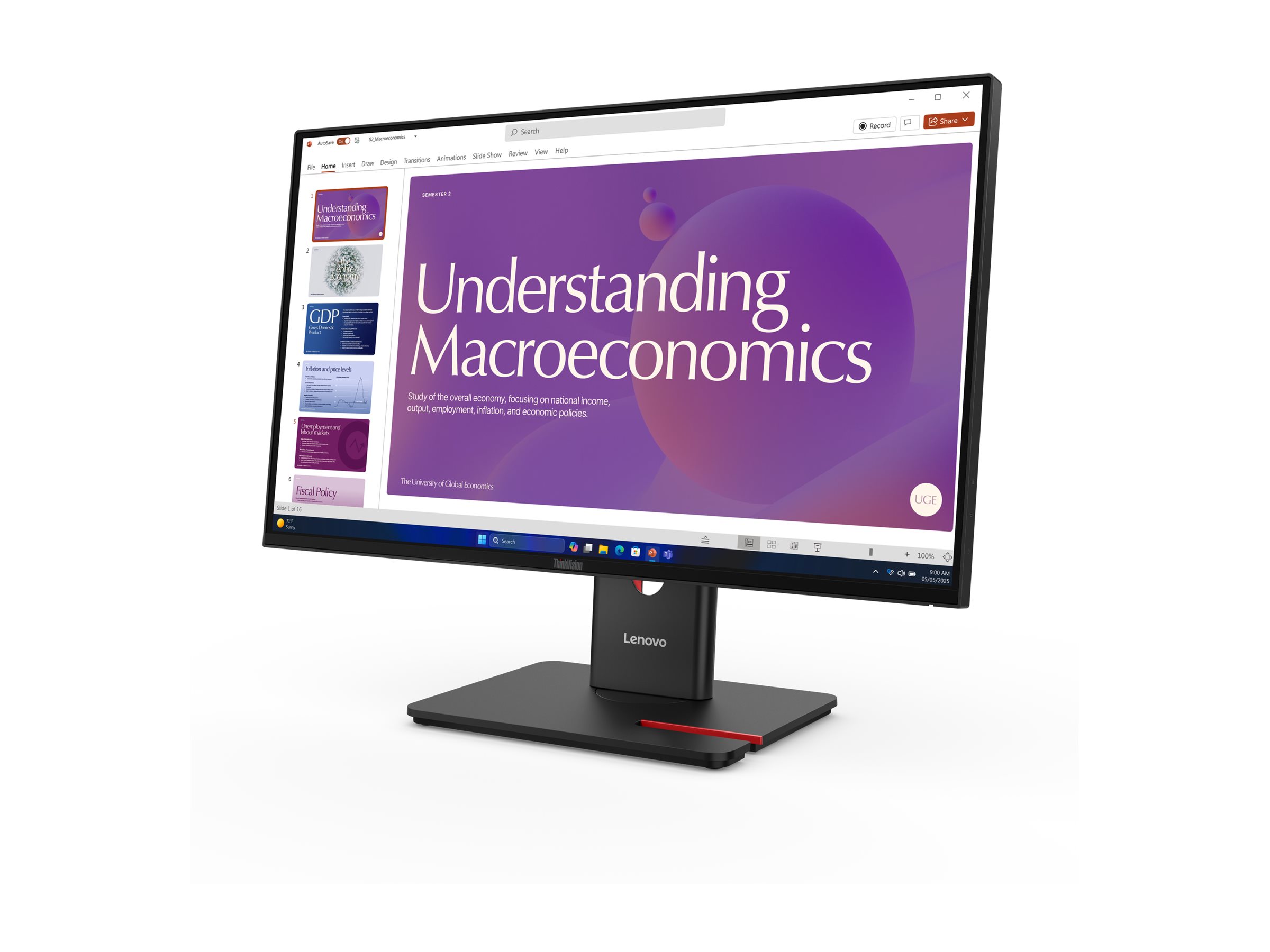 Lenovo ThinkVision T24D-40 Monitor 60.5cm (23.8") Full HD, IPS, 6ms, HDMI, Displayport, USB Image