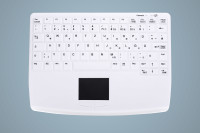 Image of Cherry Hygiene Notebook Style Touchpad Keyboard Fully Sealed Watertight USB White