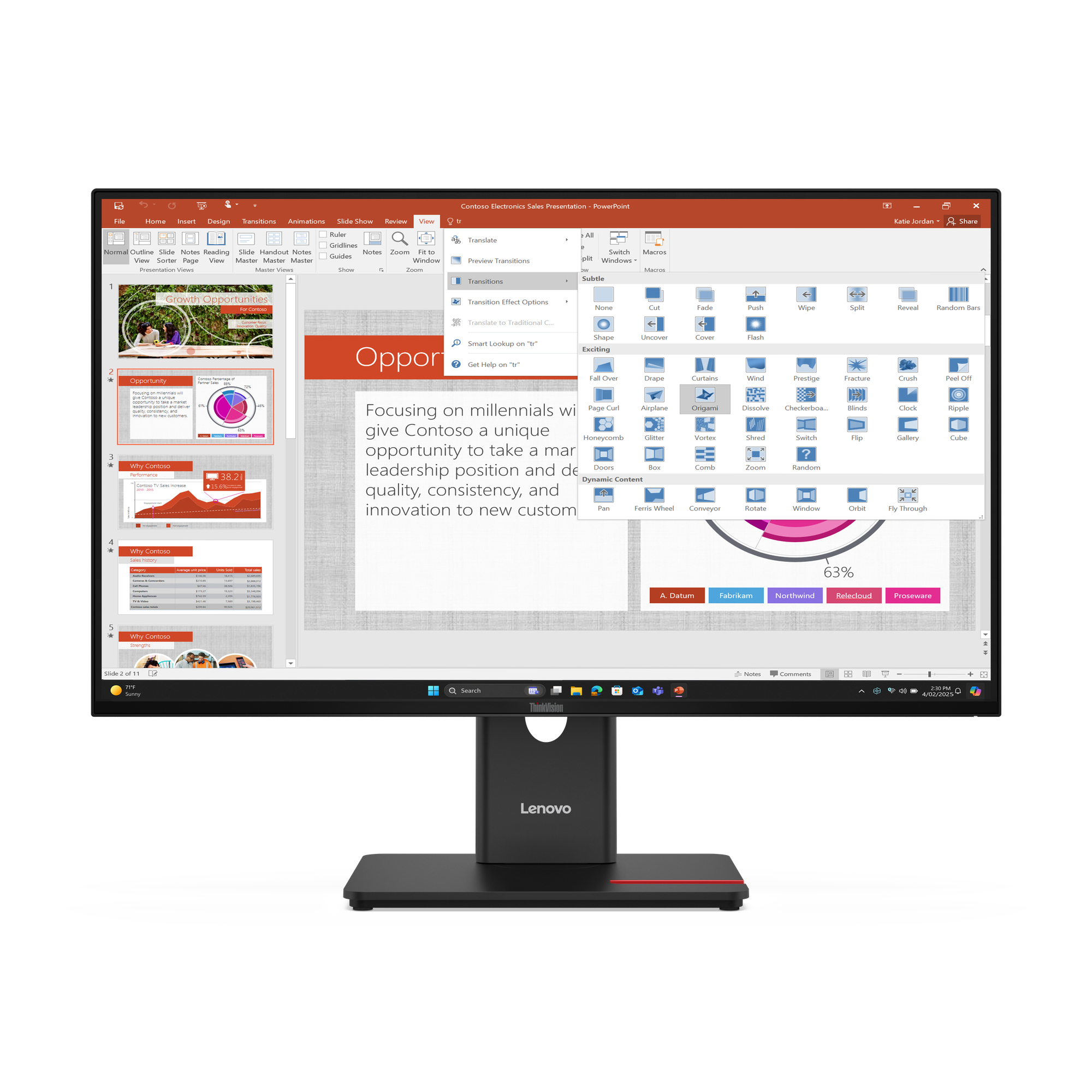 Lenovo ThinkVision T27-40 Monitor 68.6cm (27") Full HD | 64a5mat6eu | IPS - 6ms