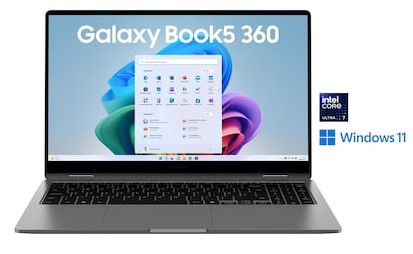 SAMSUNG Galaxy Book5 360 15 AMOLED Ultra 7 258V 32GB/1TB SSD Win11 Copilot+PC ohne Netzteil (NP750QHA-KA8DE)