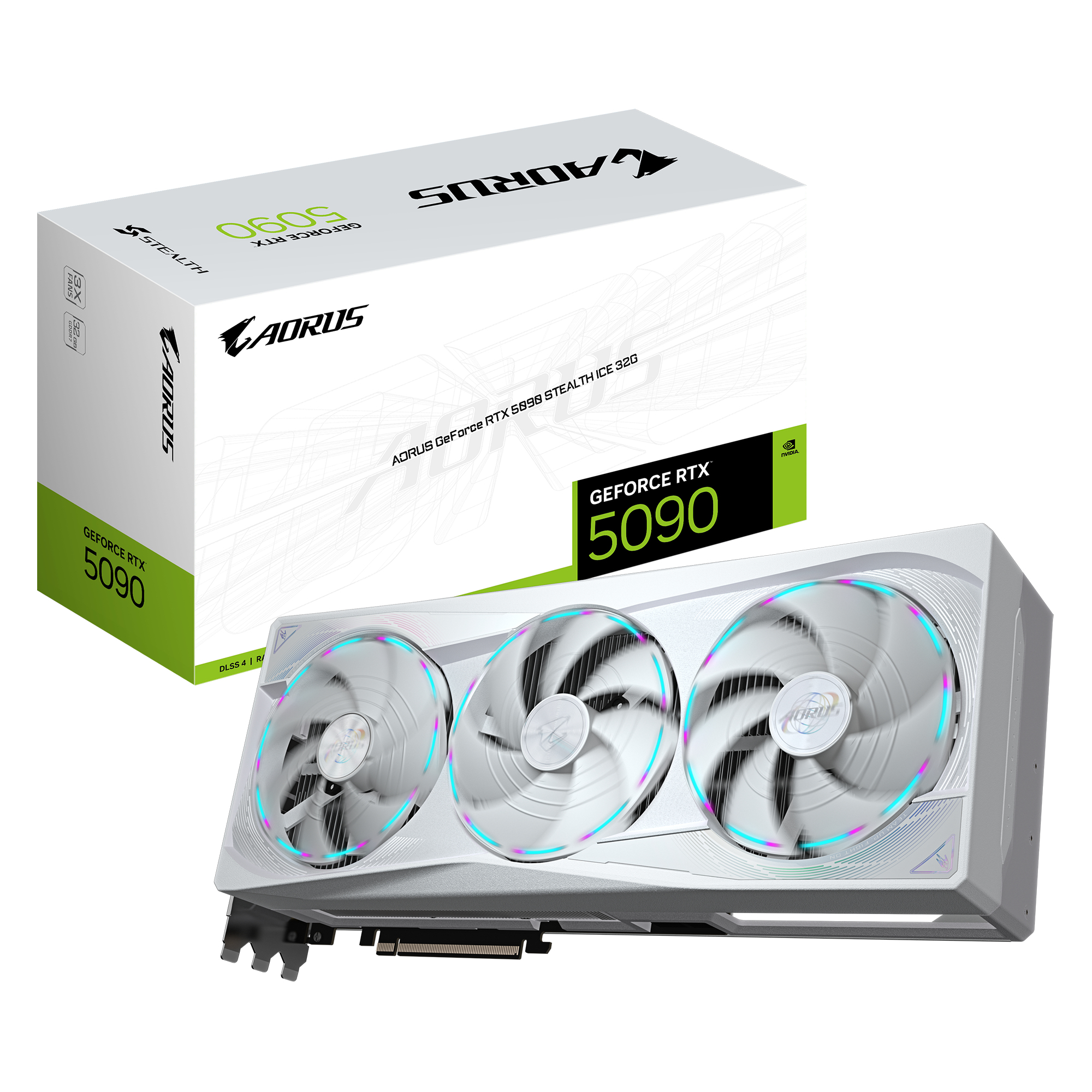 GIGABYTE AORUS GeForce RTX 5090 Stealth ICE 32G | gv-n5090aorusst ice-32gd | 32GB GDDR7 - 1x HDMI