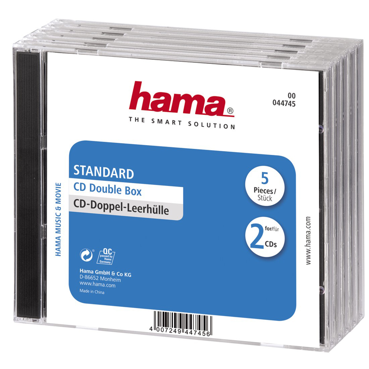 Hama CD Double Jewel Case Standard | 44745 | Behälter CD-Aufbewahrung - Kapazität: 2 CD