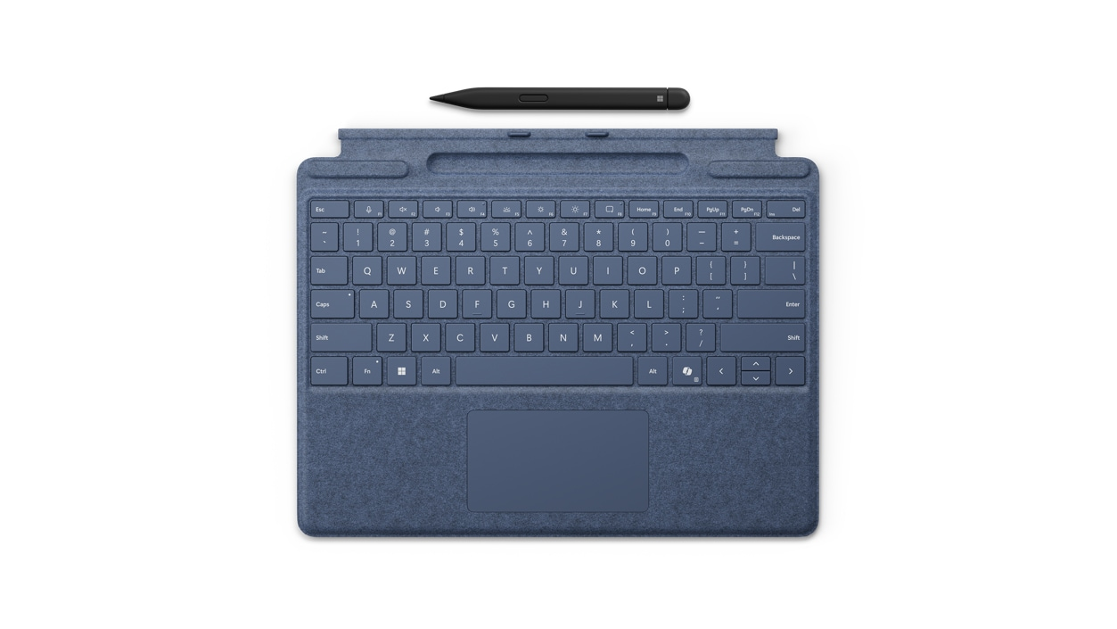 Microsoft Surface Pro Keyboard mit Copilot-Taste saphirblau | 8x6-00195 | Surface Slim Pen 2 Bundle - DE
