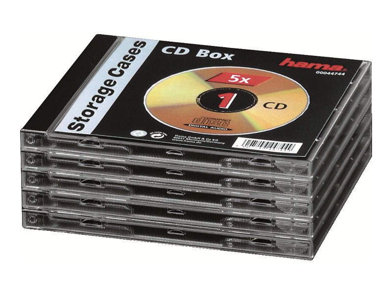 Hama Behälter CD-Aufbewahrung | 44744 | durchsichtig (Packung mit 5)