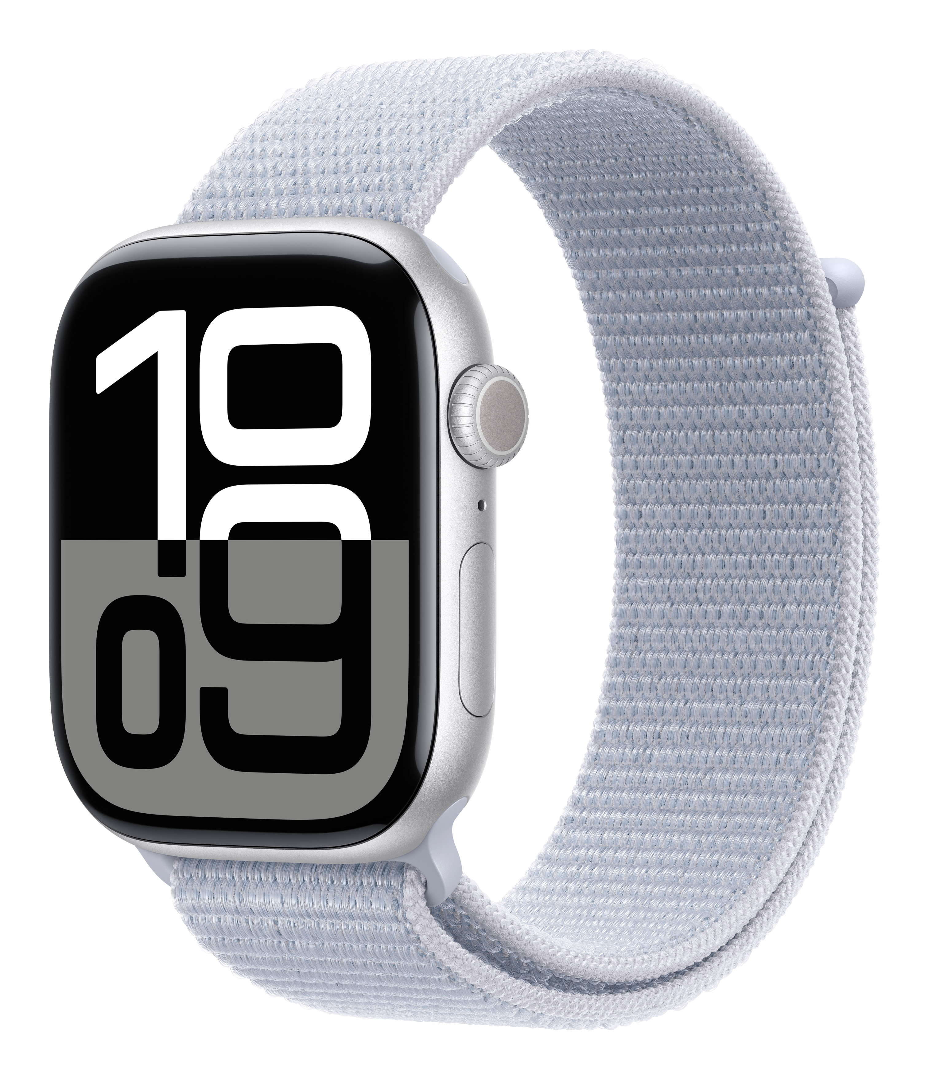 Apple Watch Series 10 (GPS + Cellular) 46mm Aluminium silber mit Sport Loop Blaue Wolke | mwy23qf/a |