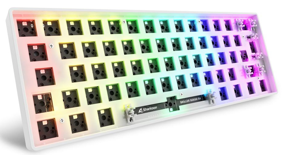 Sharkoon SKILLER SGK50 S4, 60%, Kabelgebunden, USB, QWERTY, RGB-LED, Weiß Image