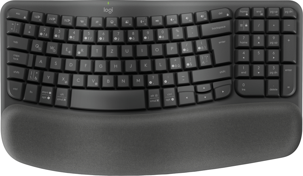Logitech Wave Keys - Tastatur - kabellos - 2.4 GHz, Bluetooth LE - QWERTZ - Tschechisch - Graphite (920-012307)