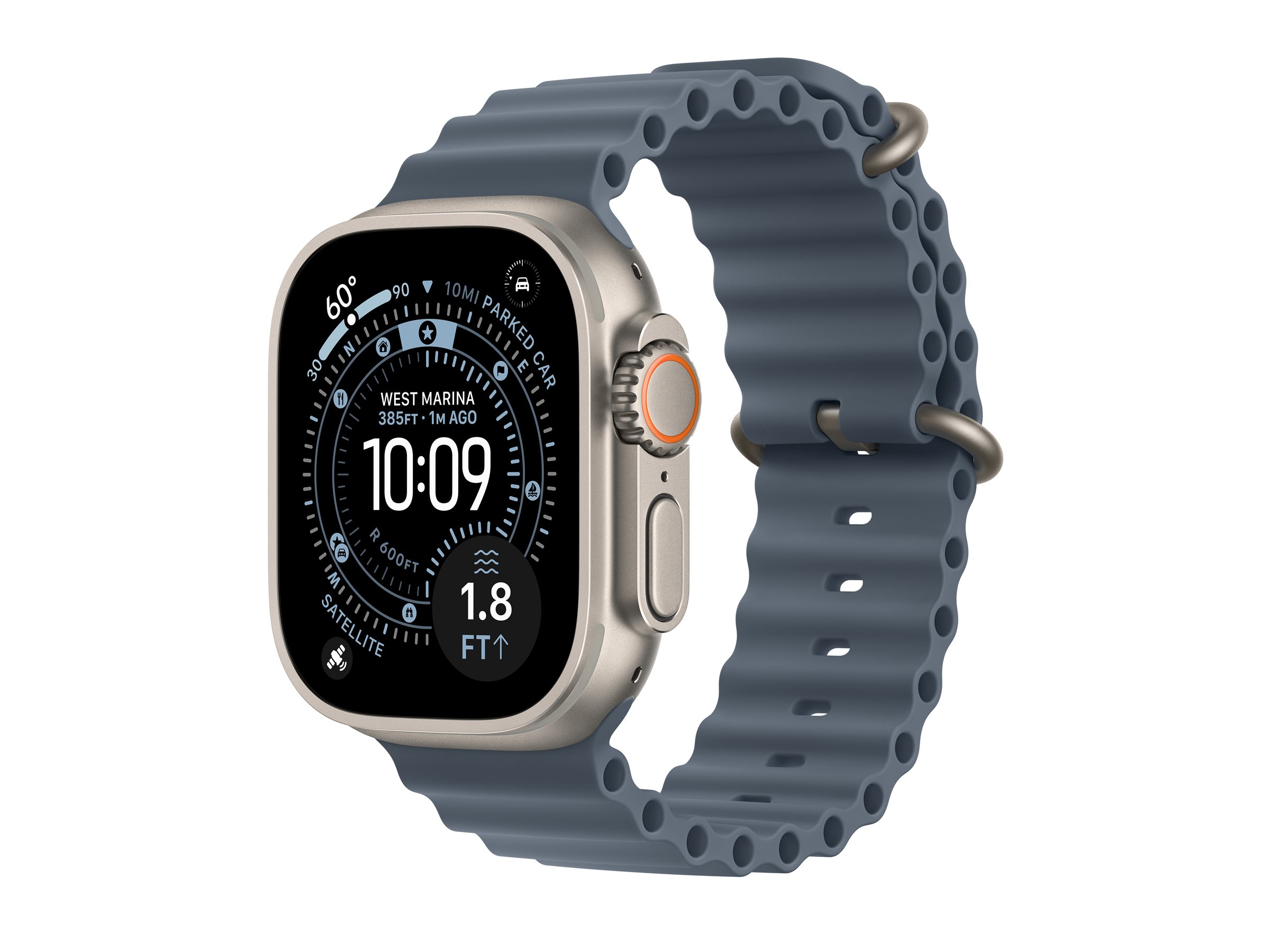Apple Watch Ultra 3 natur mit Ocean Armband maritimblau | mewh4qf/a |