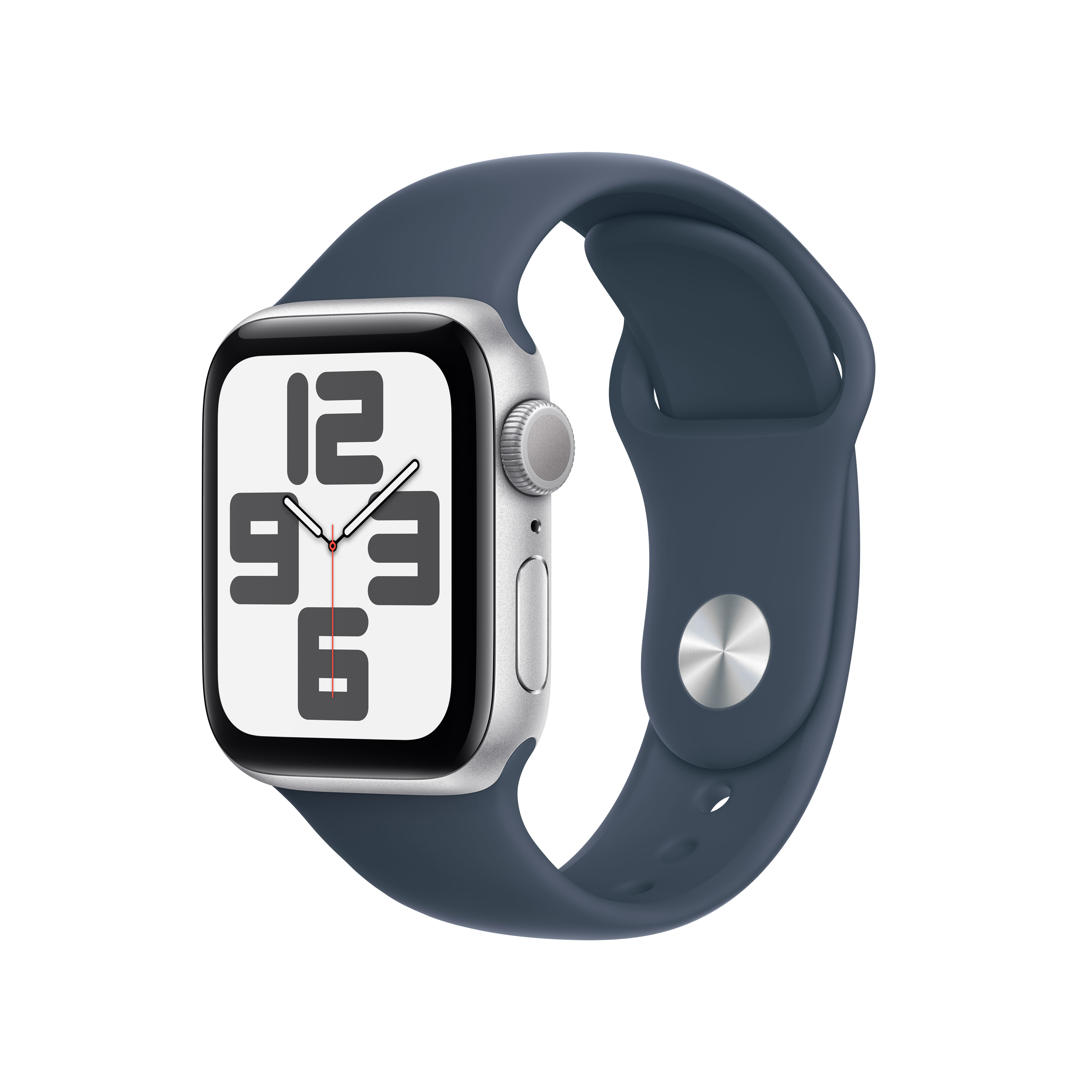 Apple Watch SE 2022 (GPS) 40mm silber mit Sportarmband S/M sturmblau | mre13 |