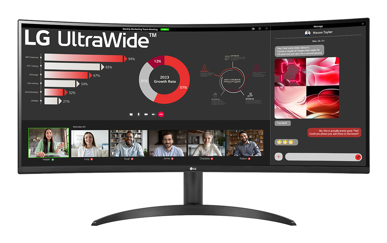 LG UltraWide 34WR50QK-B Curved-Monitor 86.4cm (34") UWQHD | 34wr50qk-b.aeu | VA - 5ms