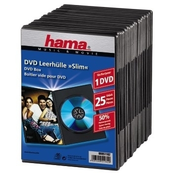 Hama DVD Slim Box | 00051182 | Slim Jewel Case für Speicher-DVD - Kapazität: 1 DVD