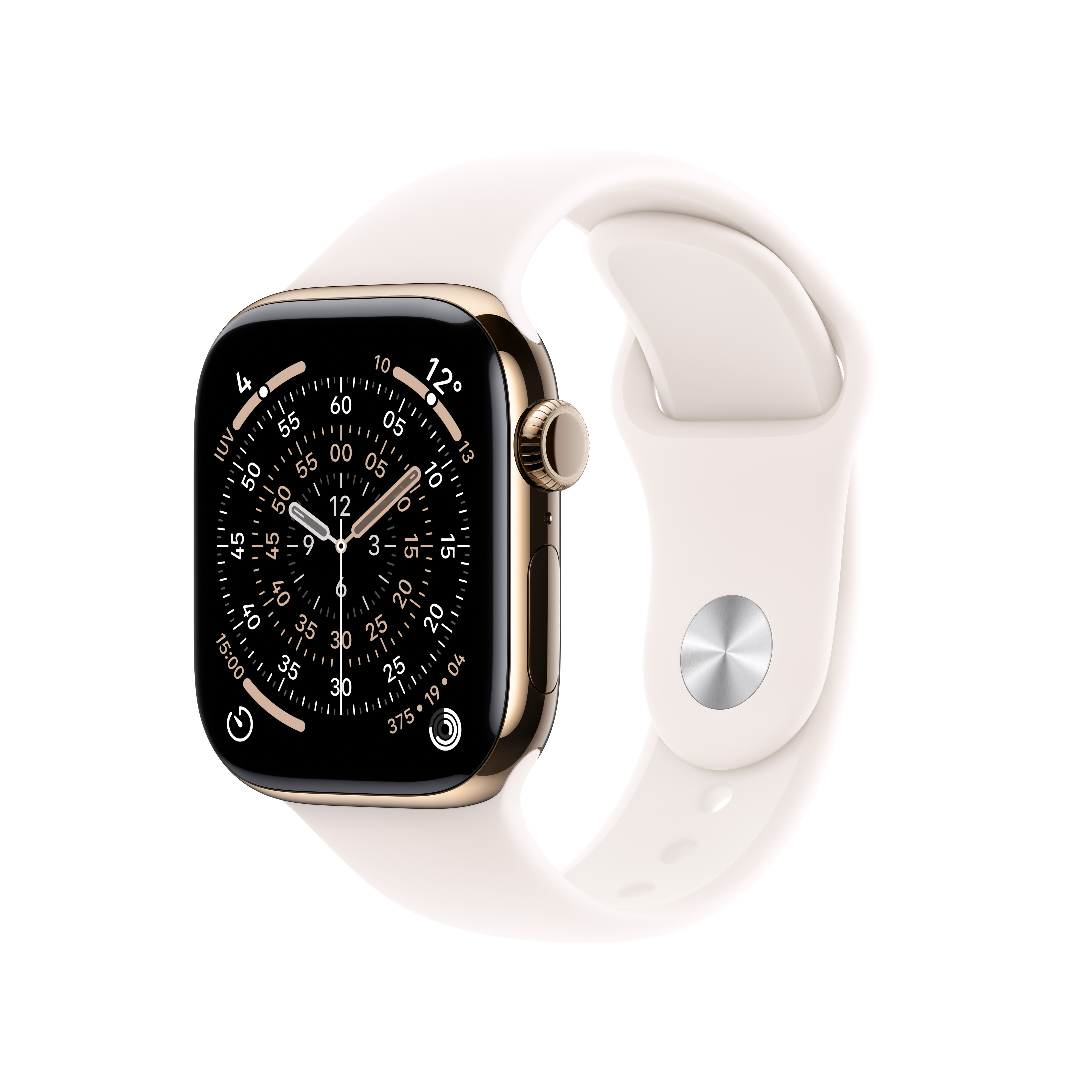 Apple Watch Series 11 (GPS + Cellular) 42mm Titan gold mit Sportarmband S/M blassrosa | mf8w4zr/a |