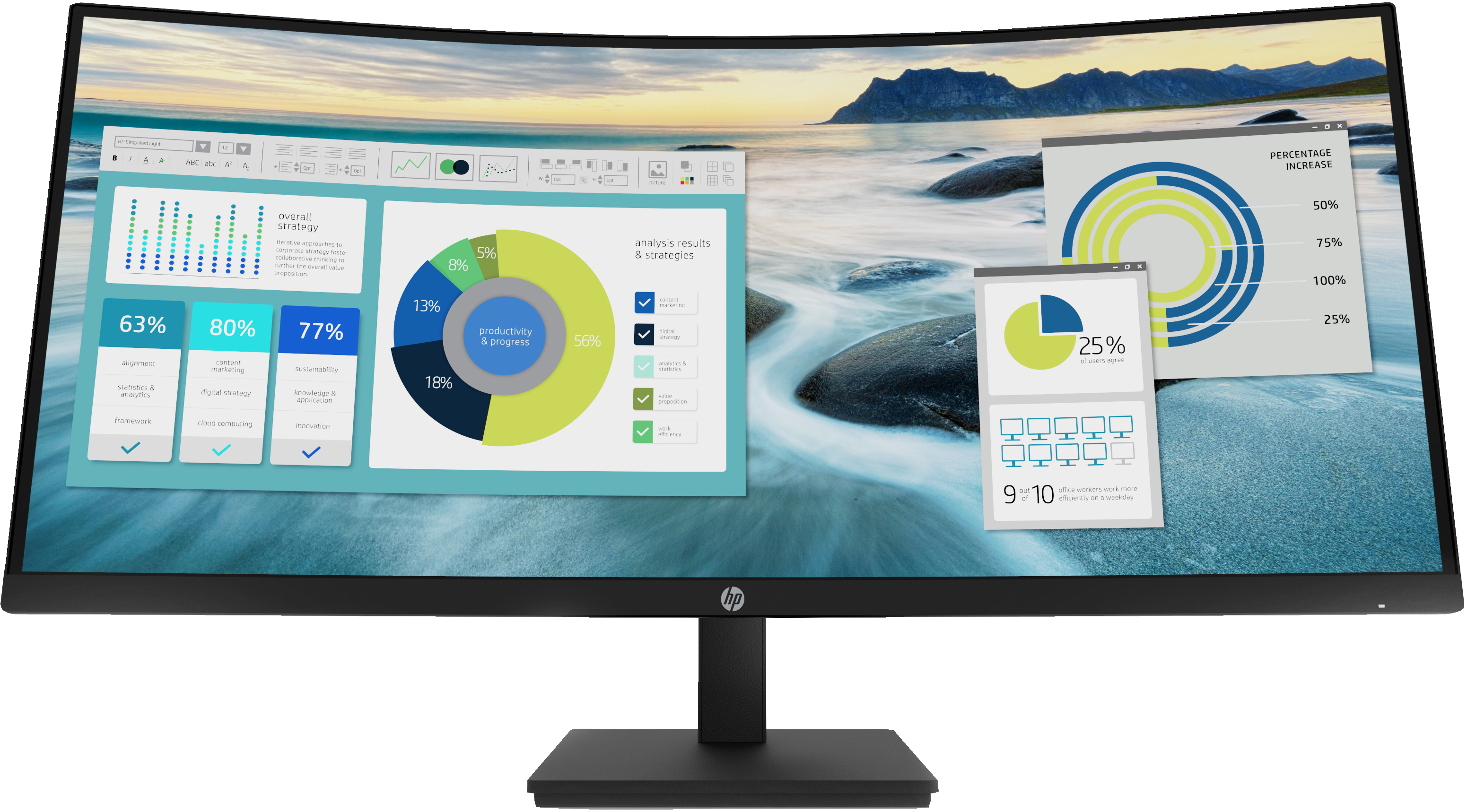 HP P34hcG4 WQHD-USB-C-Monitor mit Wölbung