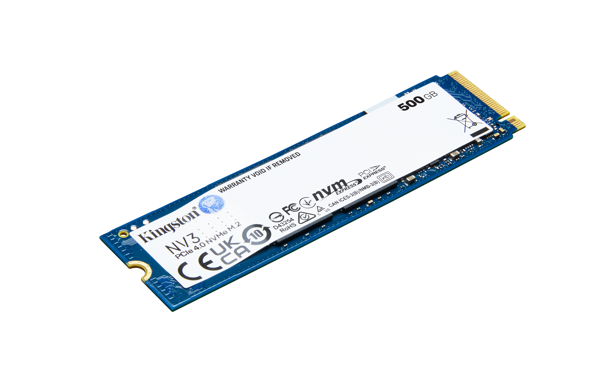 Kingston NV3 NVMe PCIe 4.0 SSD 500GB | snv3s/500g | M.2 2280 / M-Key / PCIe 4.0 x4