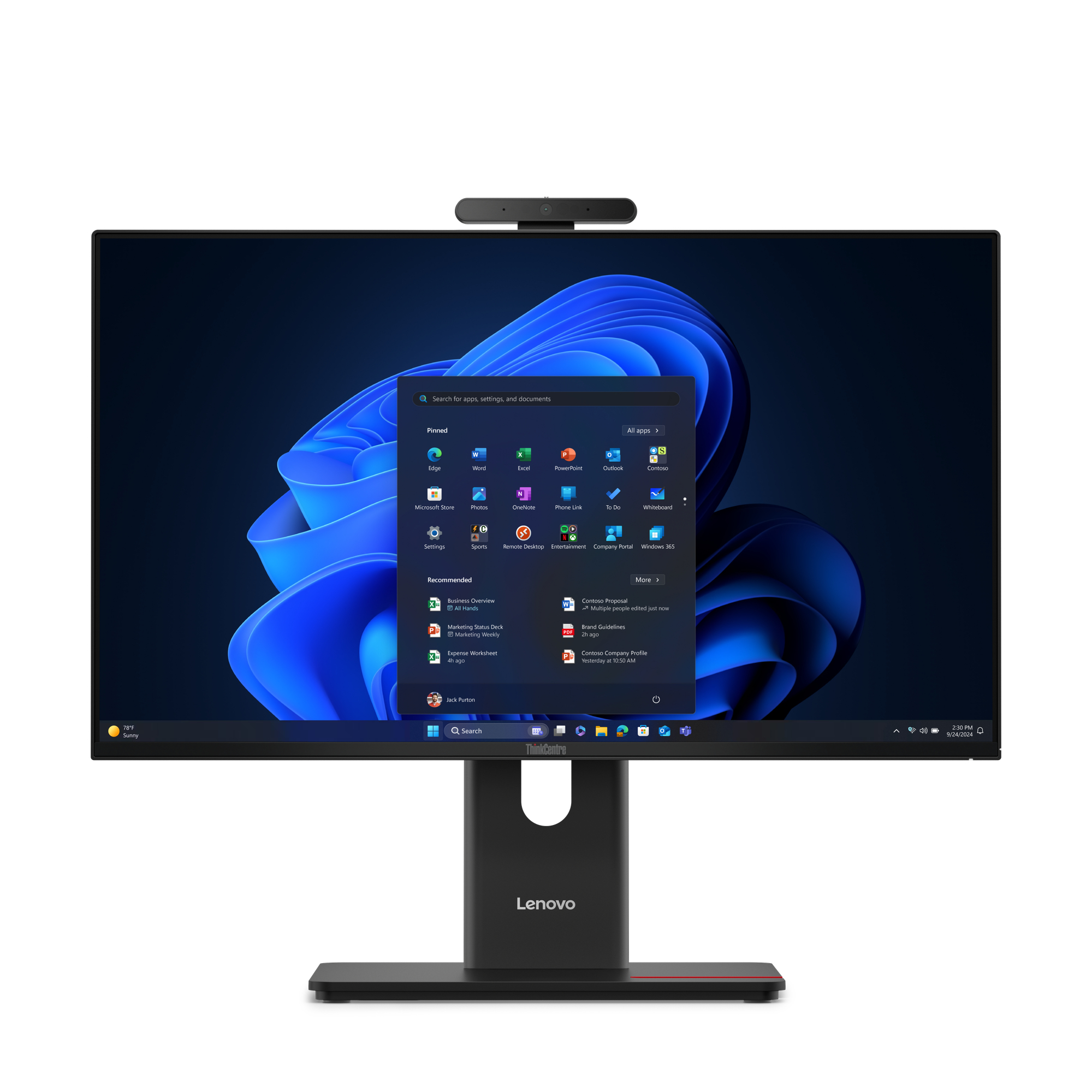 Lenovo ThinkCentre M70a Gen 6 All-in-One, 23.8" FHD, Core Ultra 5 235T, 16GB RAM, 512GB SSD, W11P Image